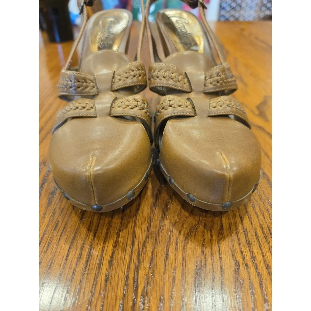 Candie's Vintage Platform Closed Toe Rachelle Vegan Leather Retro Heels Size 10